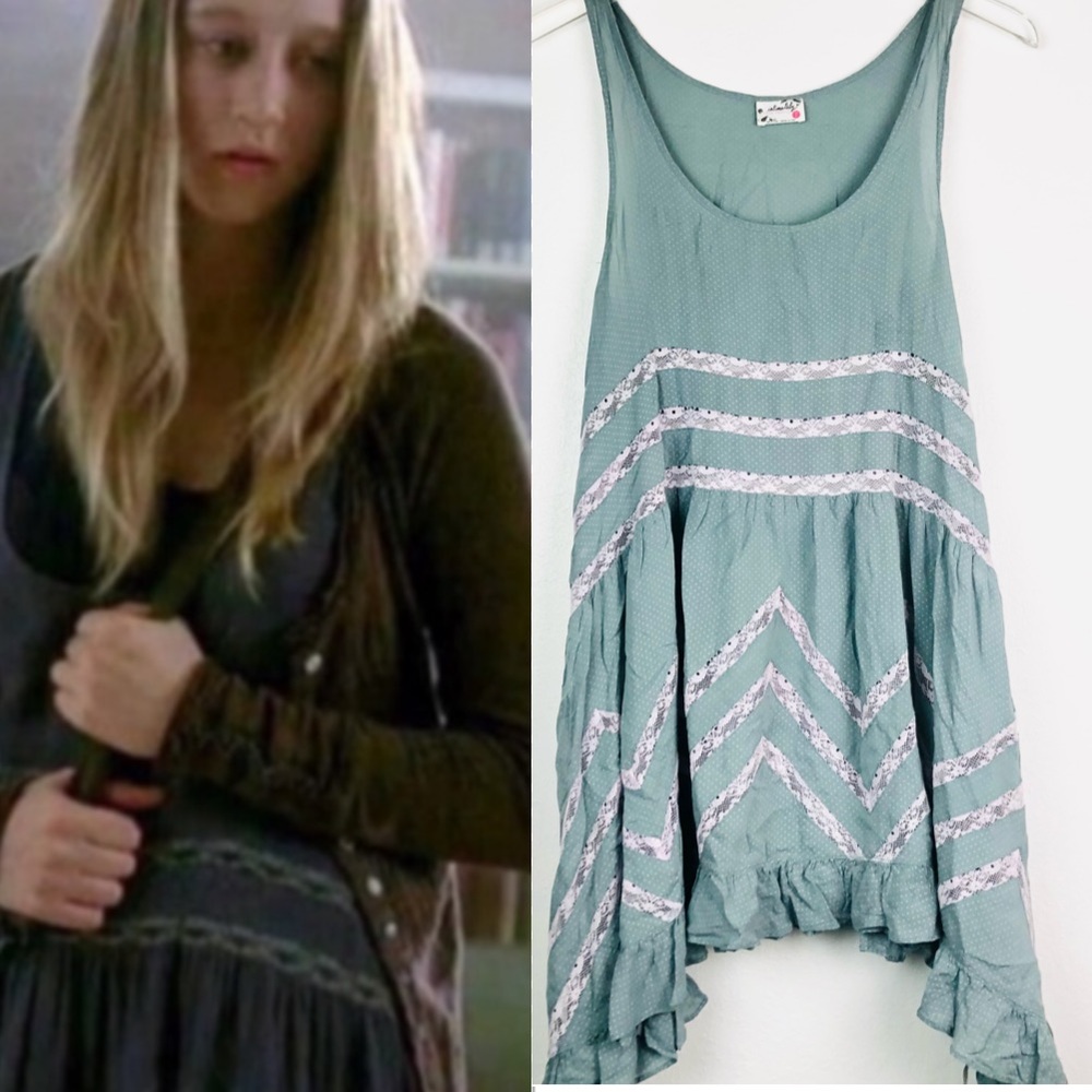 ASO Violet Harmon ALT Color Green and Pink Polka Dot Dress with Lace